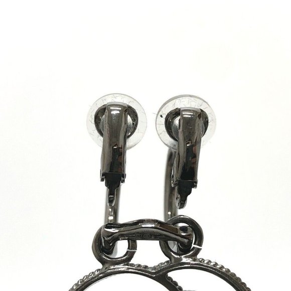CHANEL CC CC Mark Earrings Metal Black - Picture 9 of 9